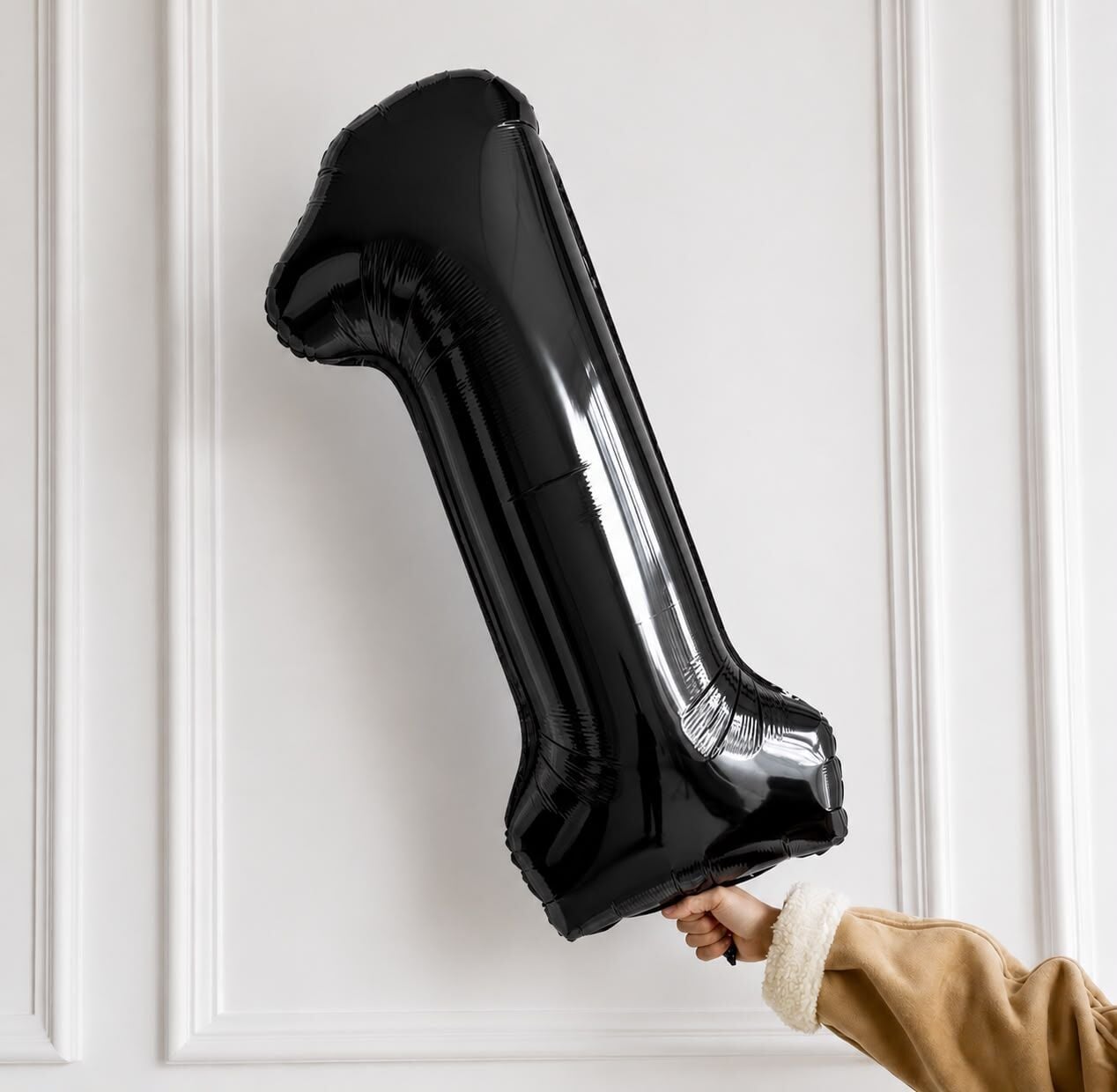 100cm 1 Siyah Rakam Folyo Balon