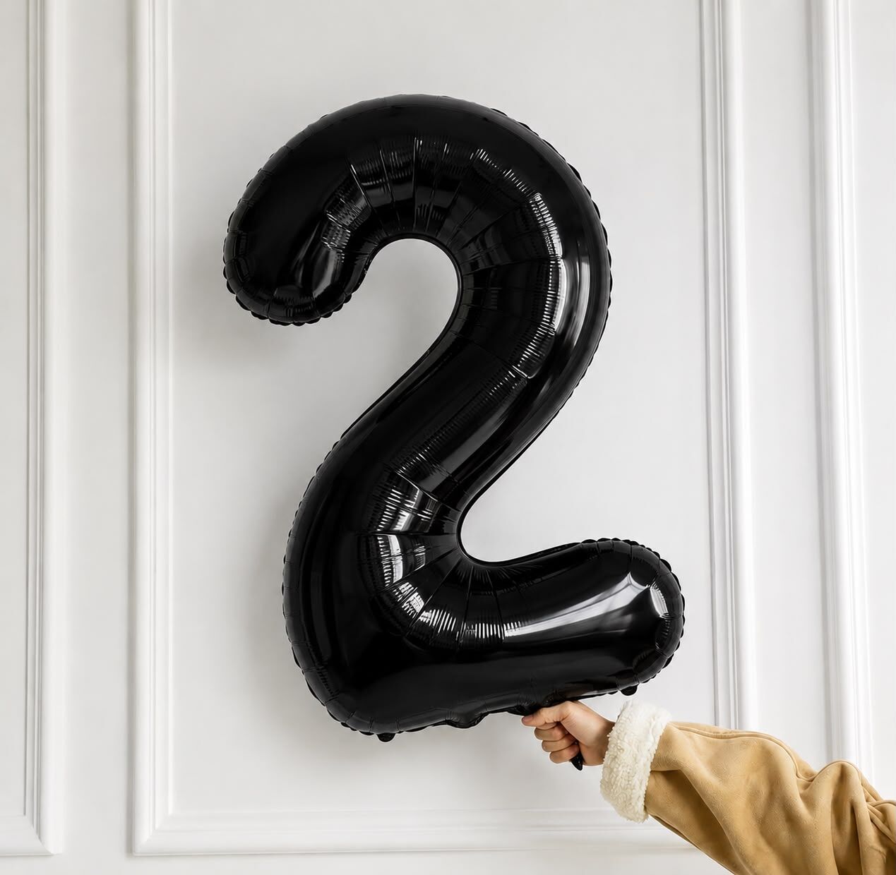 100cm 2 Siyah Rakam Folyo Balon