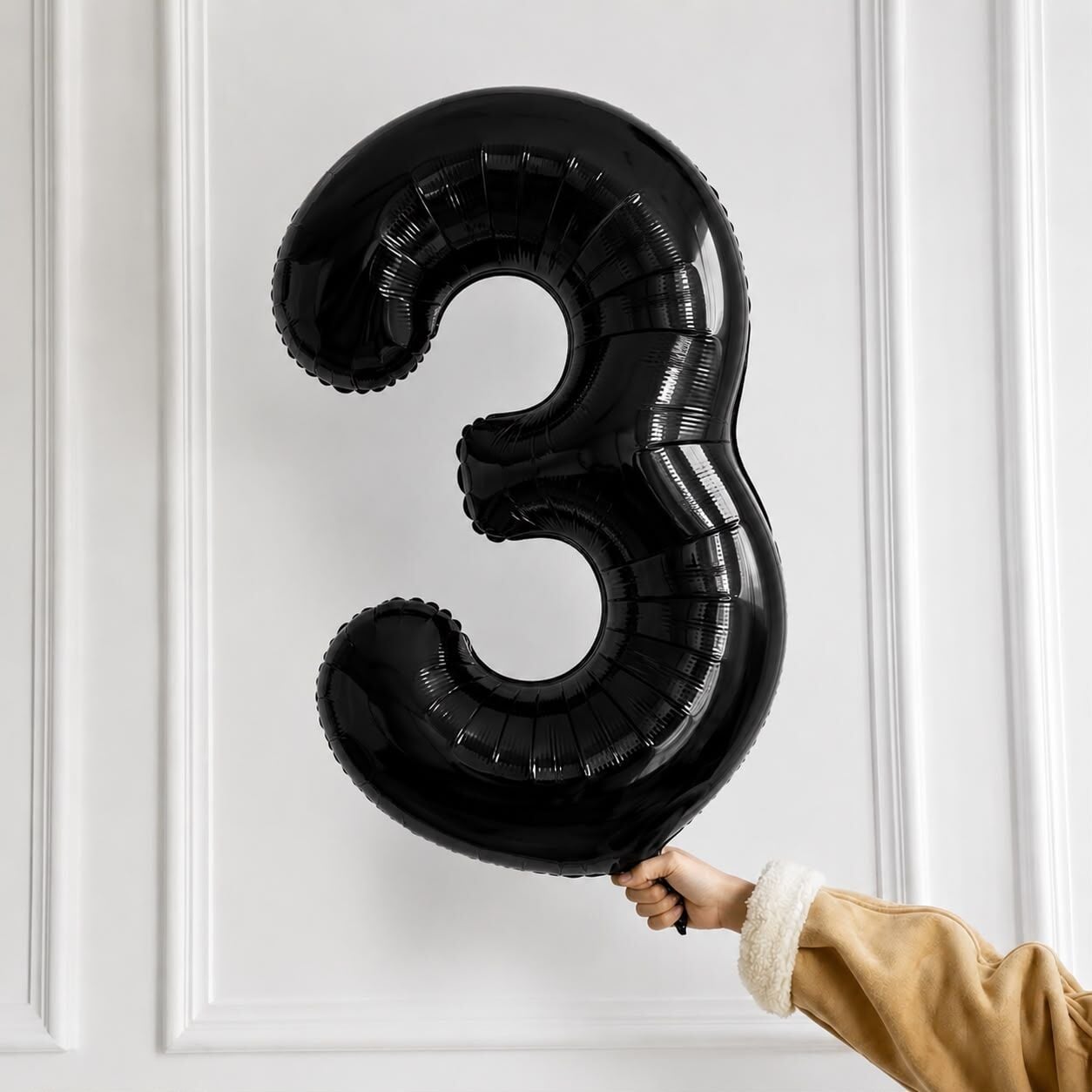 100cm 3 Siyah Rakam Folyo Balon