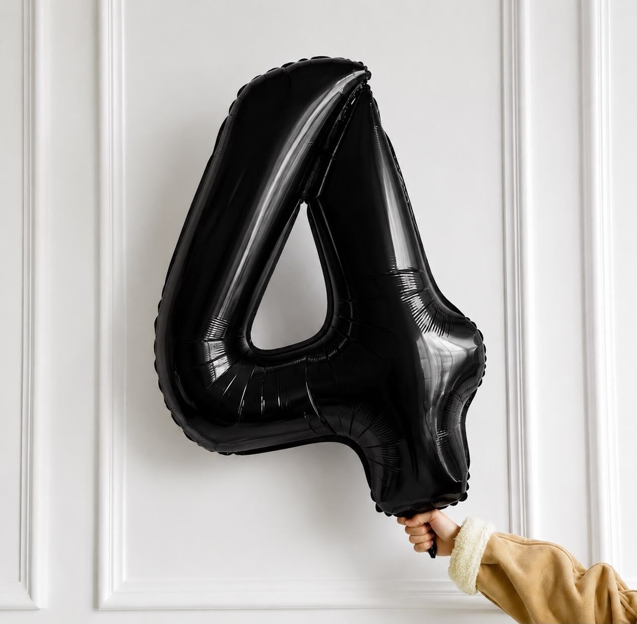 100cm 4 Siyah Rakam Folyo Balon