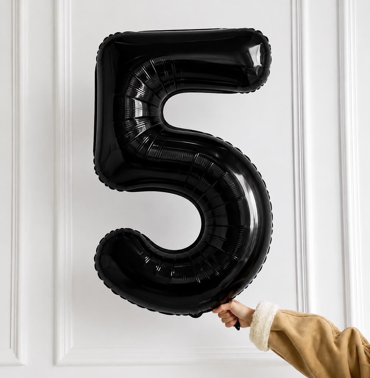 100cm 5 Siyah Rakam Folyo Balon