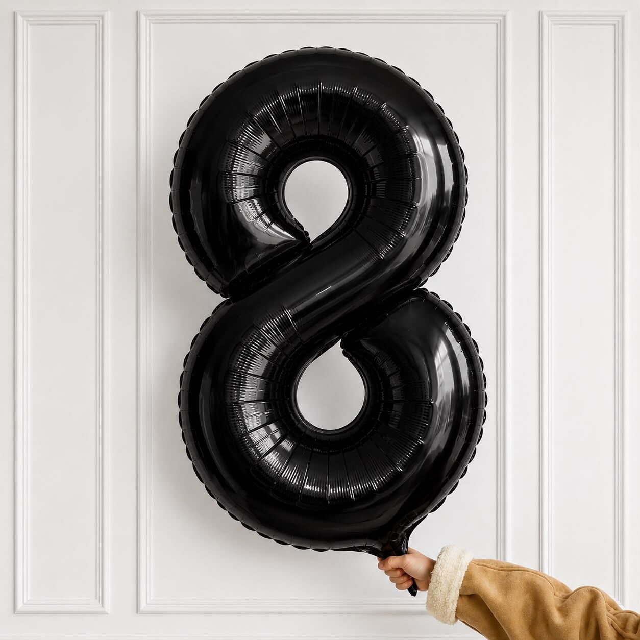 100cm 8 Siyah Rakam Folyo Balon