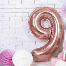100CM 9 ROSEGOLD RAKAM BALON