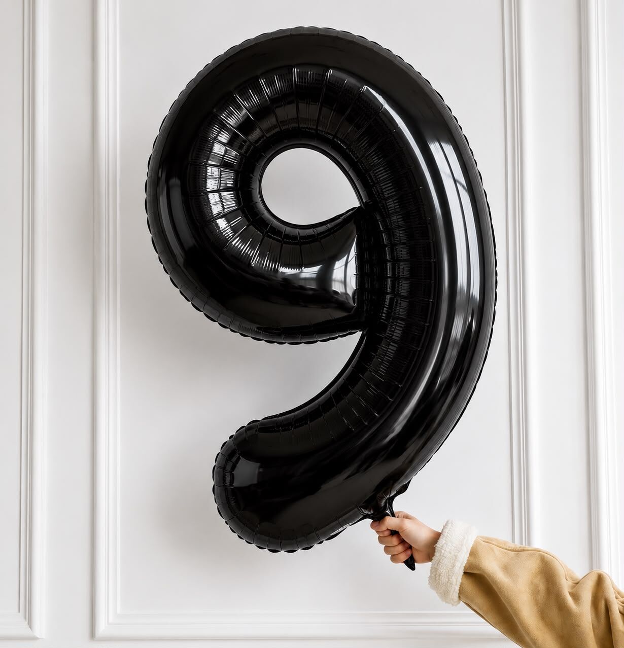 100cm 9 Siyah Rakam Folyo Balon
