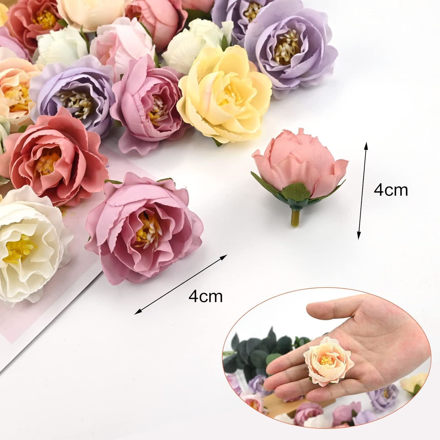 4cm Krem Kafa Şakayık 3 Adet gorsel 2