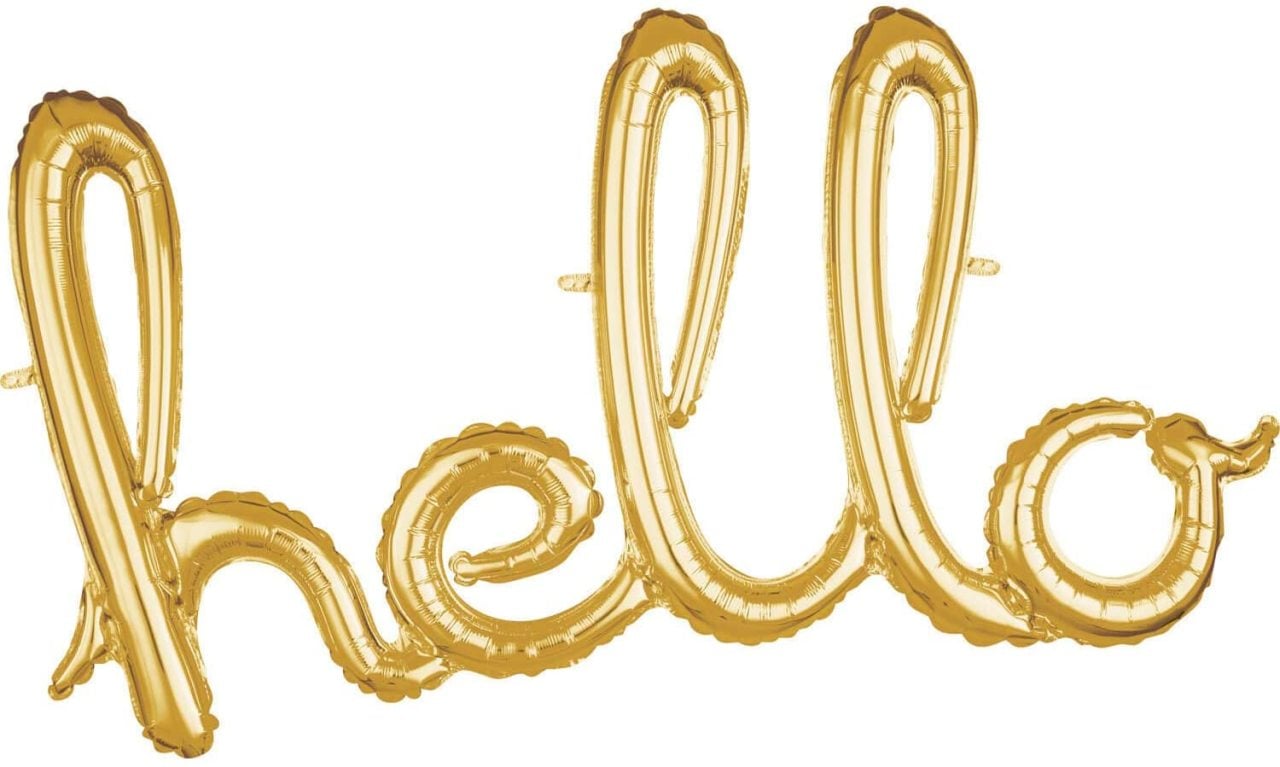 Gold Hello İmza Folyo Balon