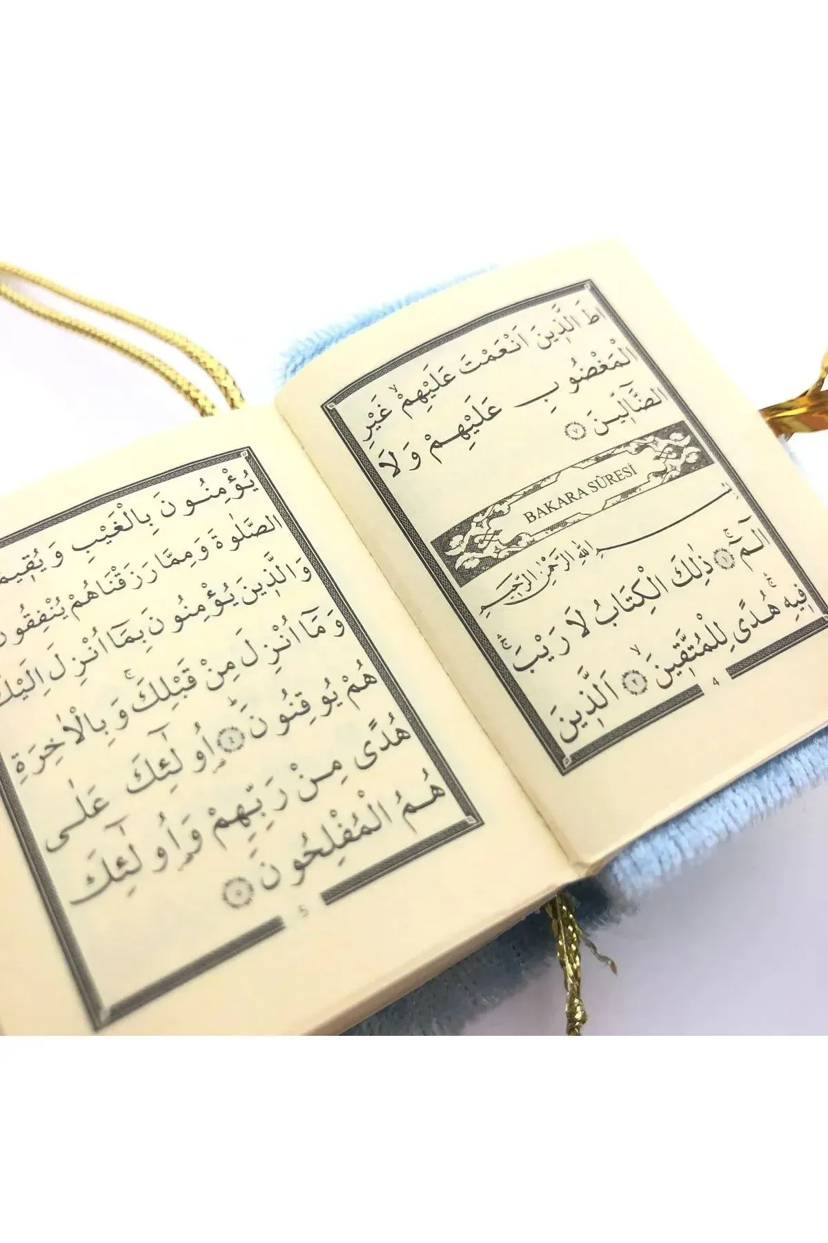 Kadife Hediyelik Mini Kuran-ı Kerim Mavi 10 Adet gorsel 2