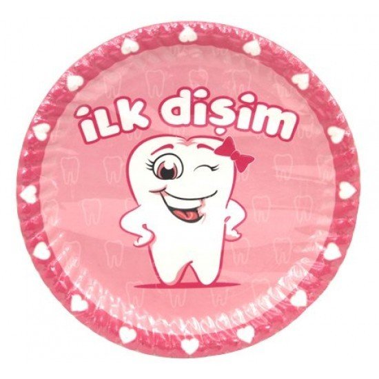 Kız Diş Karton Tabak 8 Adet