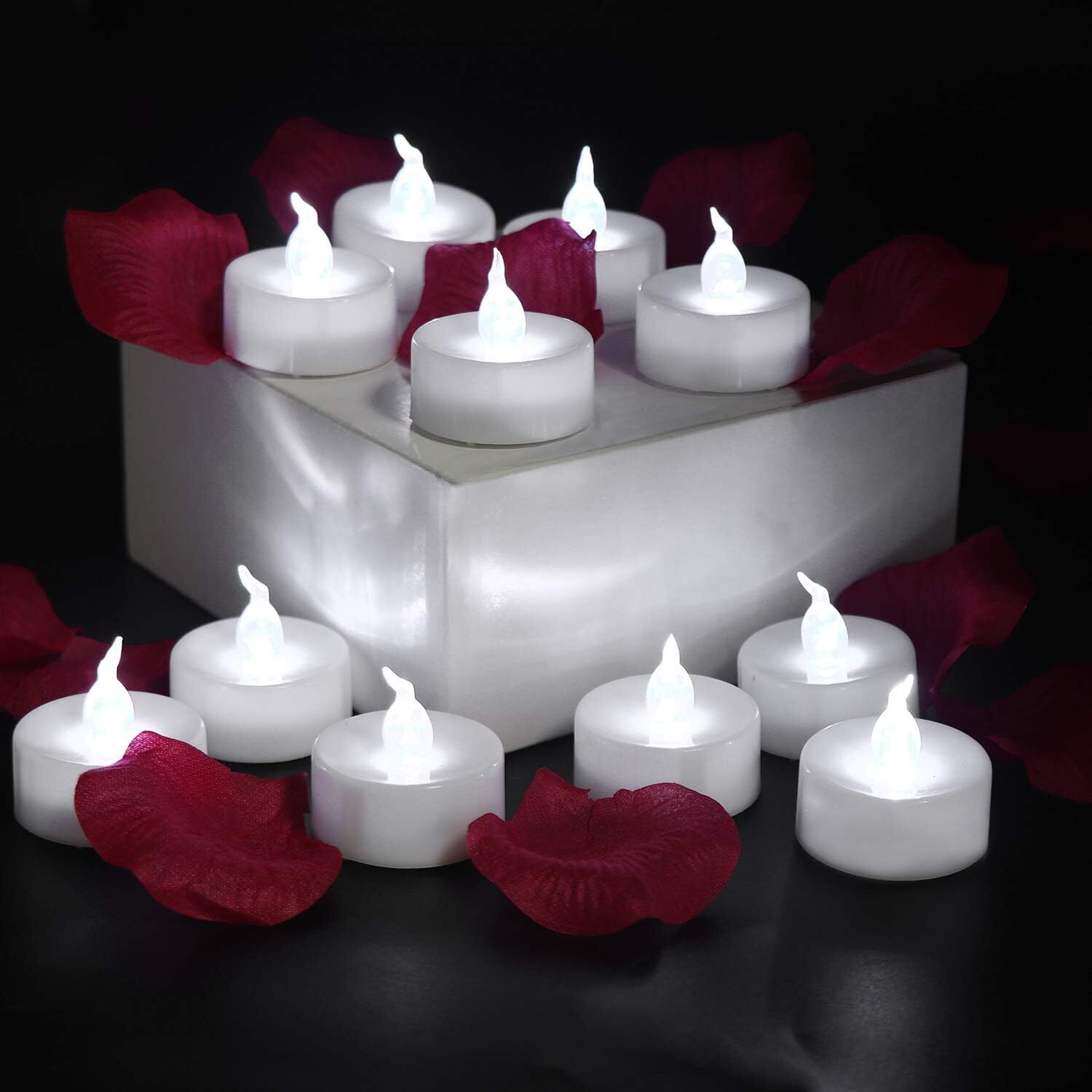 Ledli Beyaz Tealight Mum1 Adet