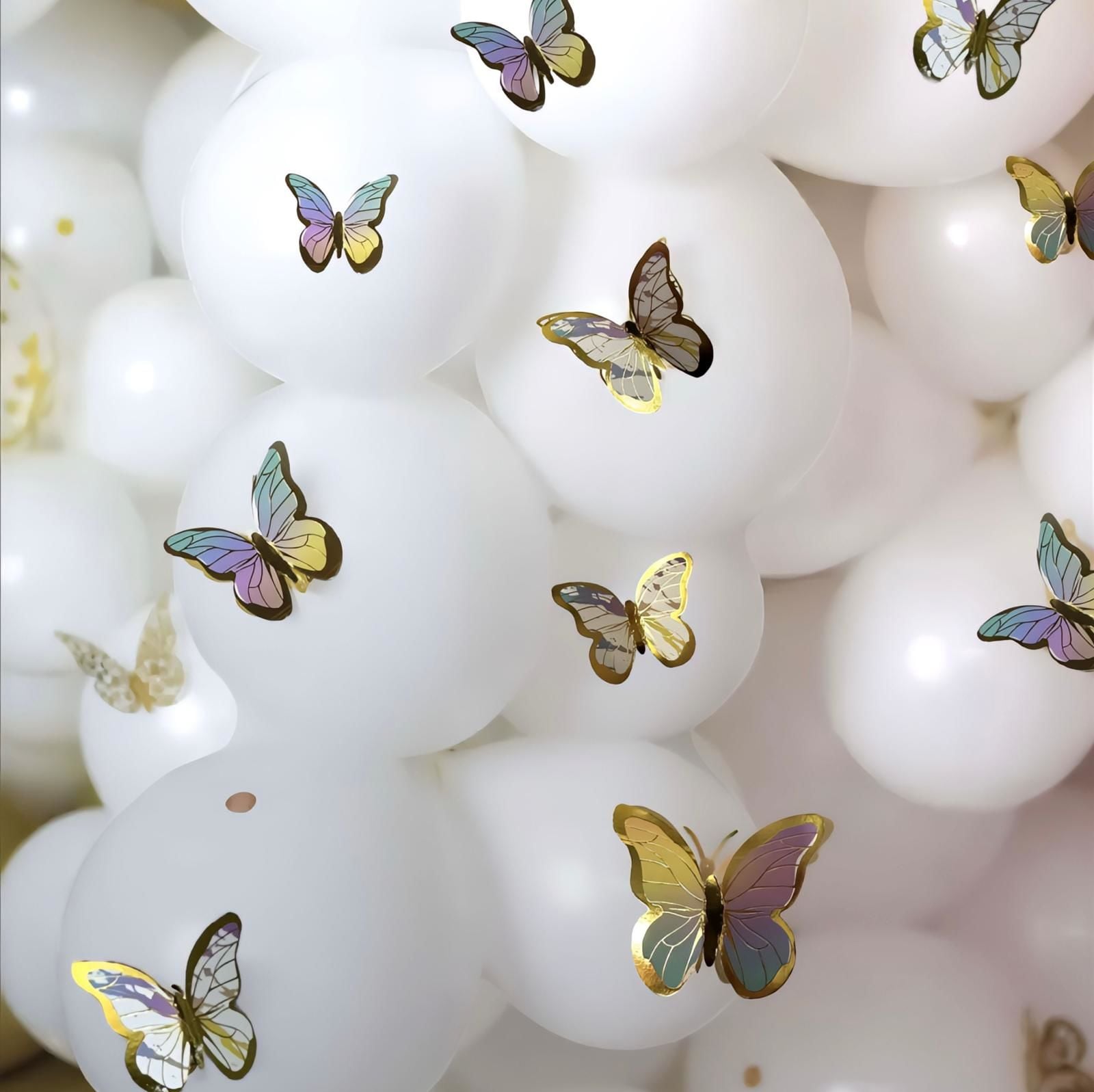 Gökkuşağı Kelebek Balon Üstü Süsü