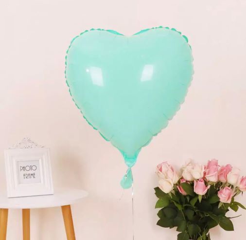 Mint Yeşili Kalp Folyo Balon 1 Adet