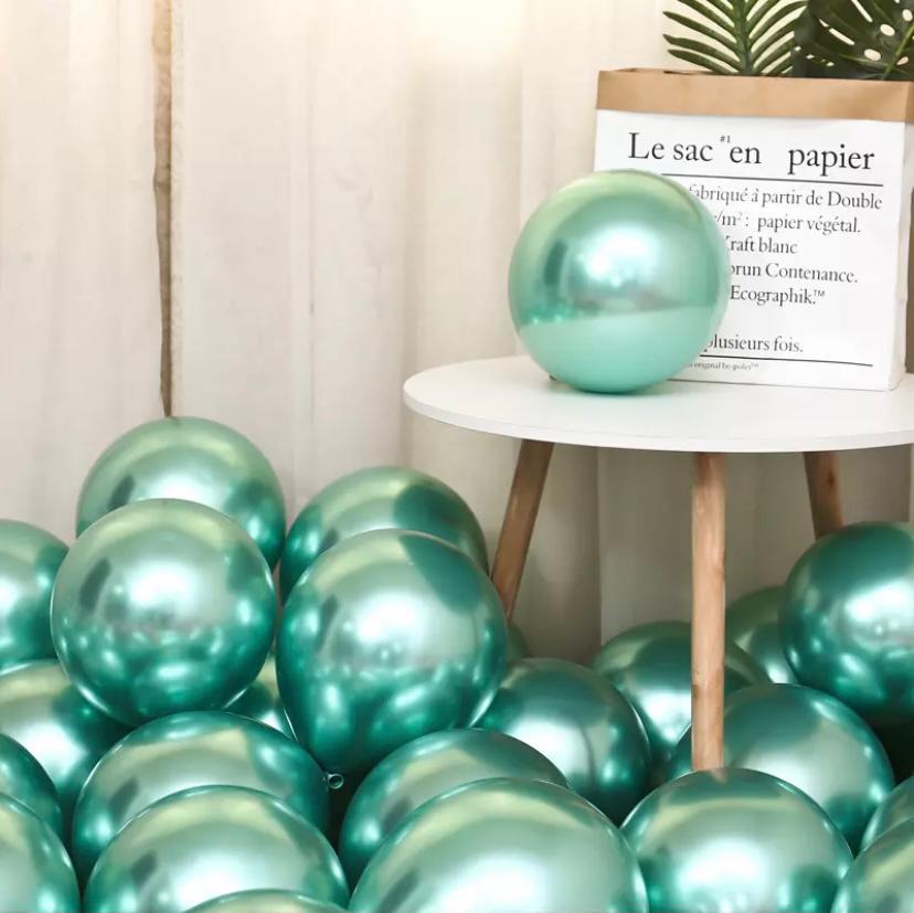 Mint Yeşili Krom Balon 5 Adet