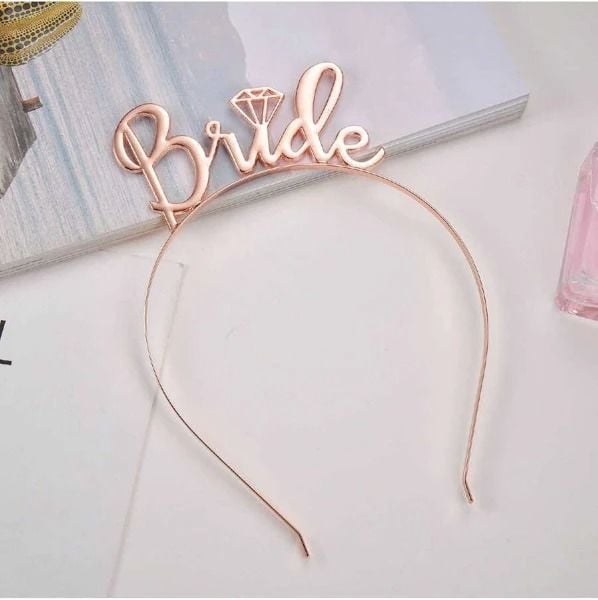 Rosegold Bride Tektaşlı Mika Taç