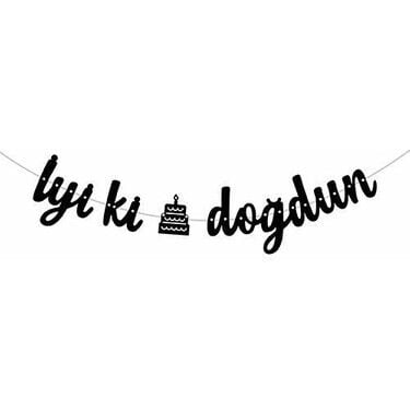 Siyah İtalik Kaligrafi İyiki Doğdun Yazısı